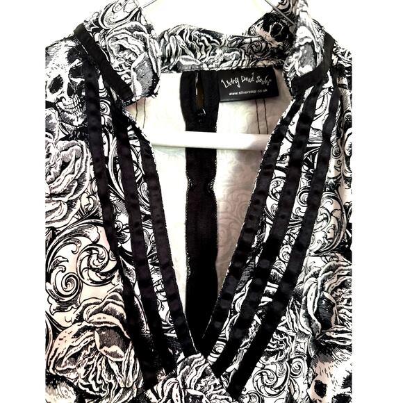 Super Nice Authentic Living Dead Souls Structured Top with lace and buckles - Picture 3 of 9